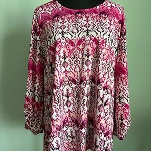 NWT New Directions Magenta/Black Tunic L